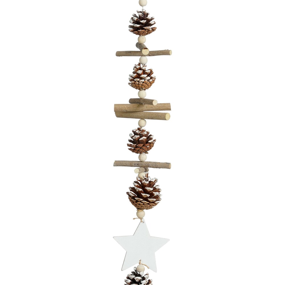 House of Seasons Dennenappel Ster - Guirlande - Bruin - 5x170x10 cm