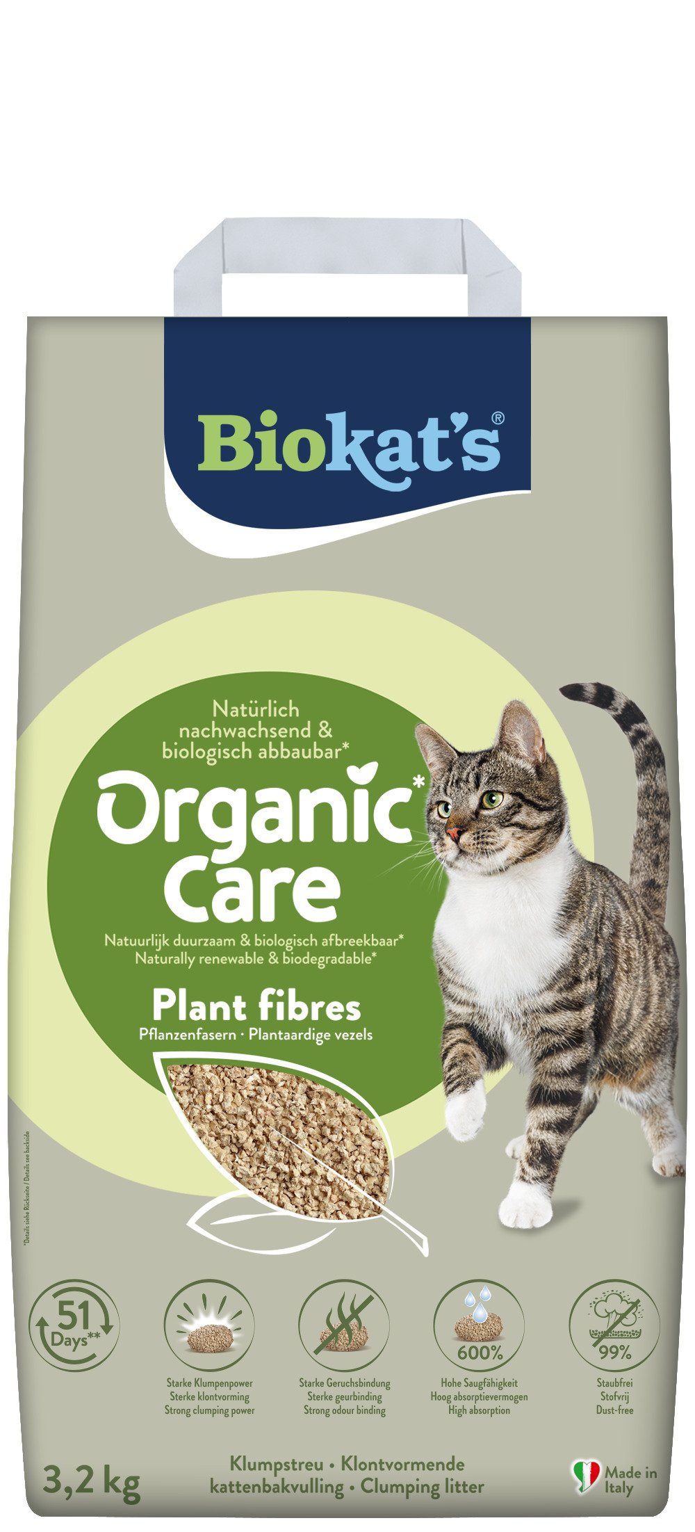 Biokats Organic Care Plantenvezels - Kattenbakvulling - 8 Liter Biokats Organic Care Plantenvezels - Kattenbakvulling - 8 Liter