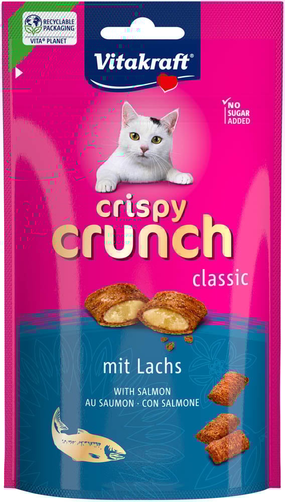 Vitakraft Crispy Crunch - Kattensnack - 60 Gram - zalm