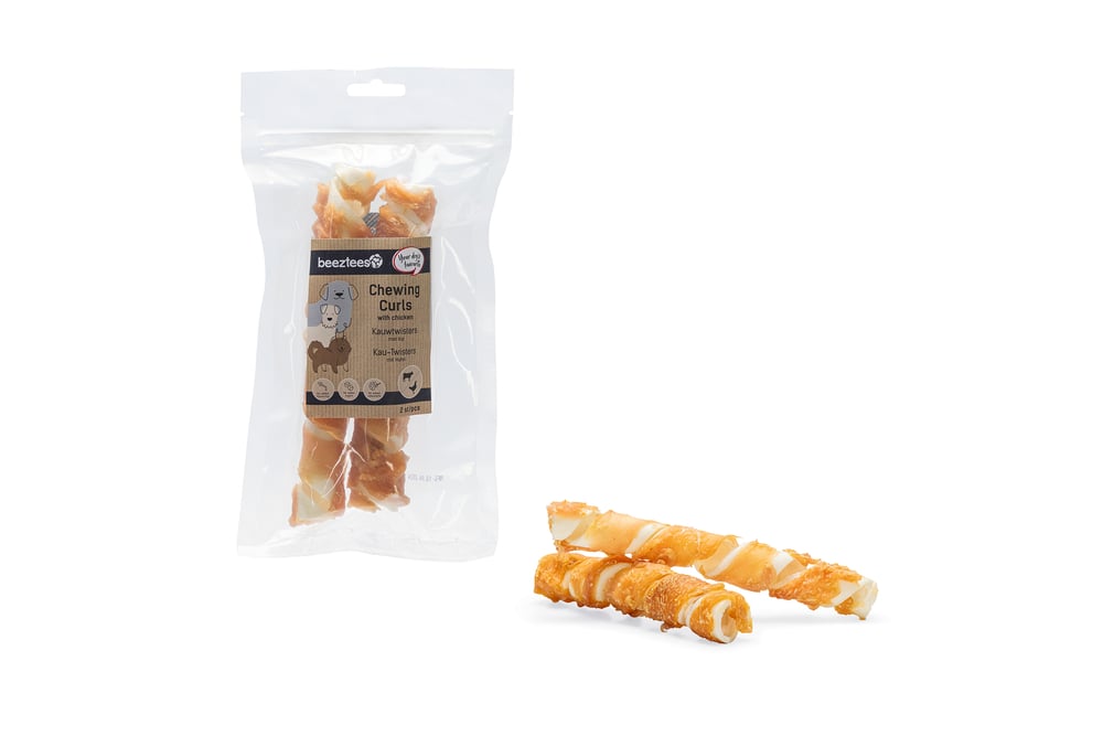 Beeztees Kauwtwister - Hondensnack - 2 Stuks - kip, rund - M