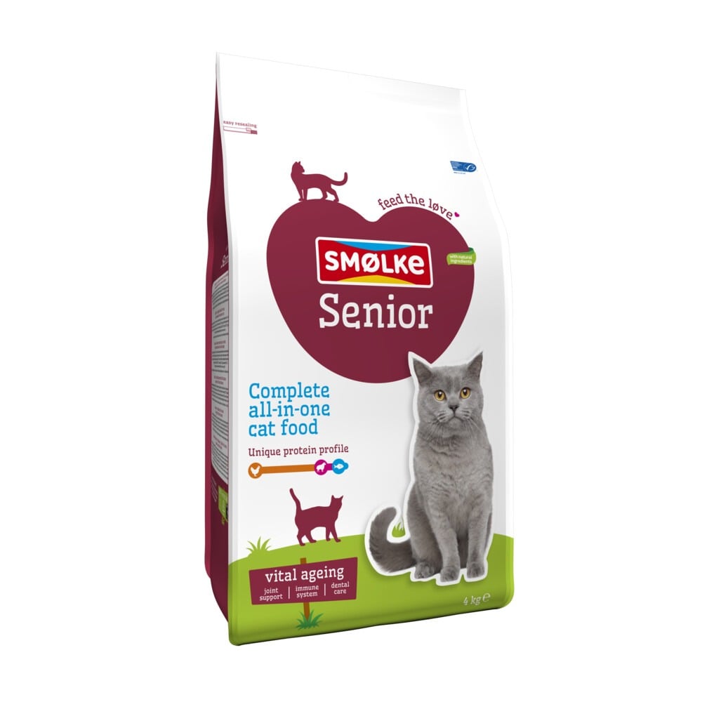 Smölke Senior - Kattenvoer - 4 Kilogram - vis, lam, kip
