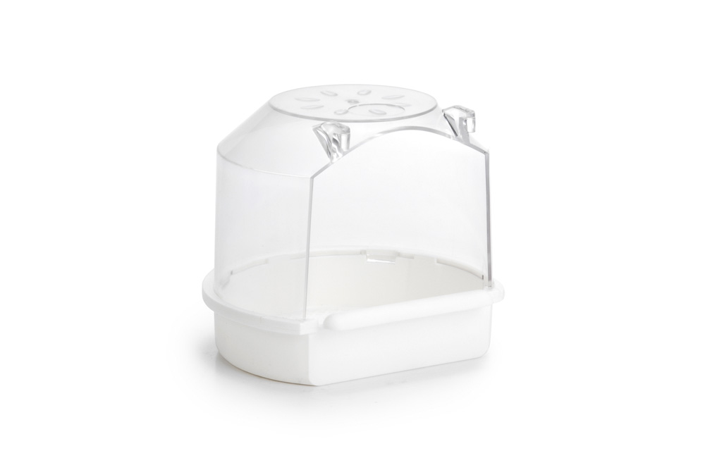 Beeztees Badhuis Rond - Vogel accessoires - Wit - Klein