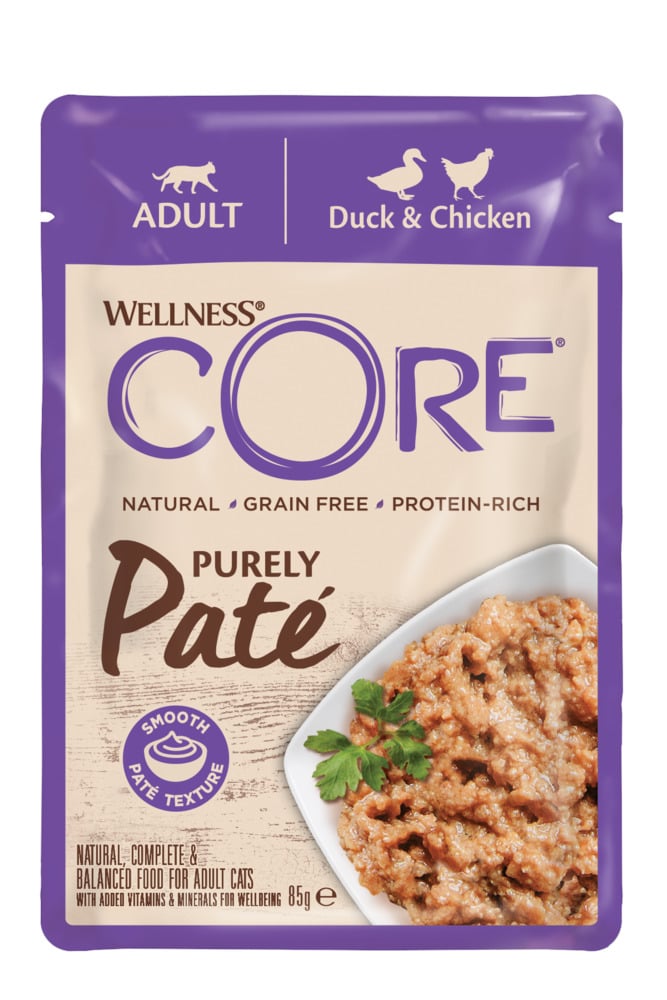 Wellness Core Purely Pate - Kattenvoer - 85 Gram - kip, eend