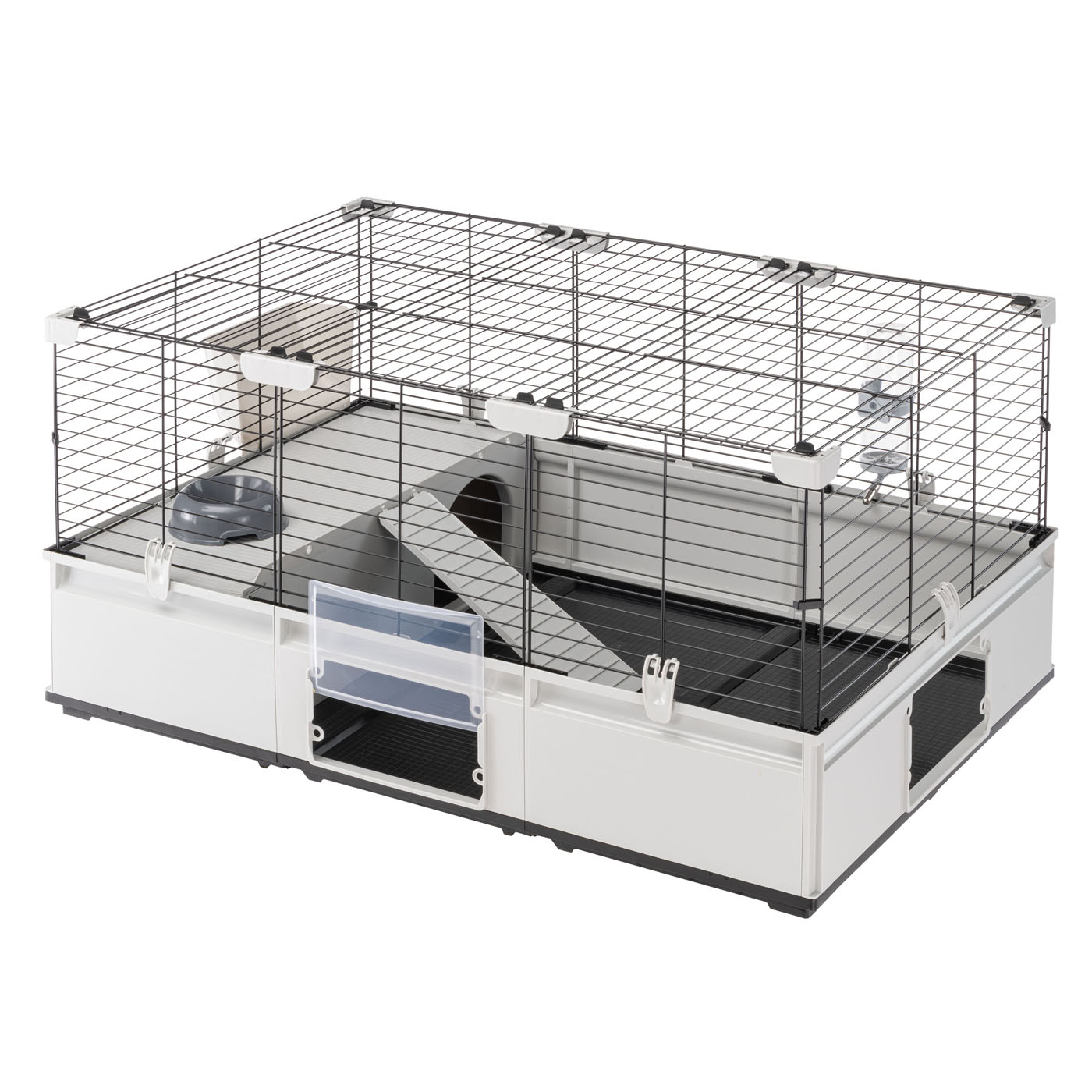 Ferplast Modulair 2 - Konijnenkooi - Grijs / Zwart - 75x109x44 cm Ferplast Modulair 2 - Konijnenkooi - Grijs / Zwart - 75x109x44 cm