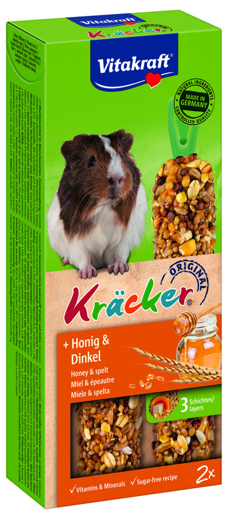 Vitakraft Kräcker 2 in 1 - Caviasnack - Honing