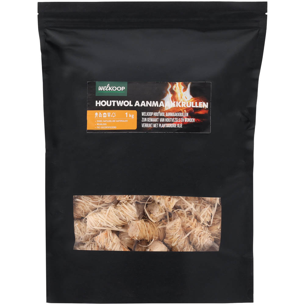 Welkoop - Houtwol Aanmaakkrullen - 1 Kilogram