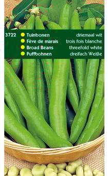 Hortitops Tuinbonen Vicia faba Driemaal wit - Groentezaden - 250 Gram