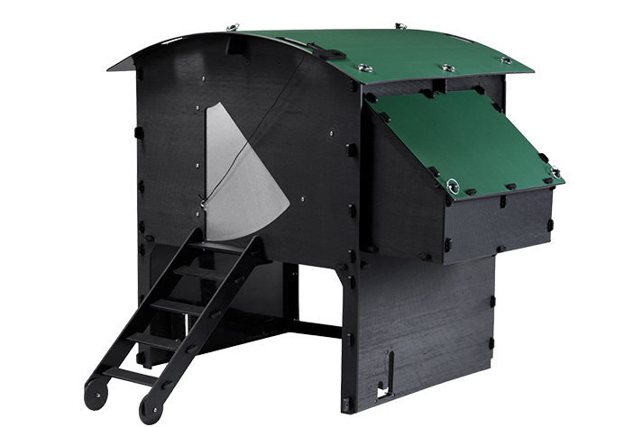 Nestera Penthouse - Kippenhok - tot 8 kippen - Zwart/Groen - Rechts - L