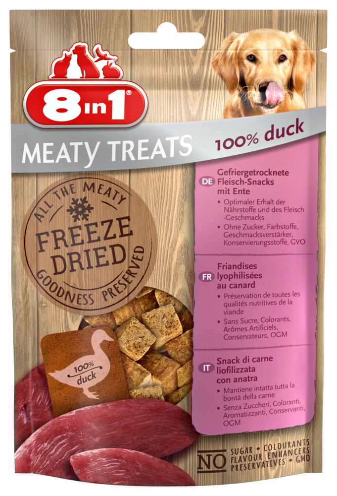 8in1 Meaty Treats Freeze dried - Hondensnack - 50 Gram - eend