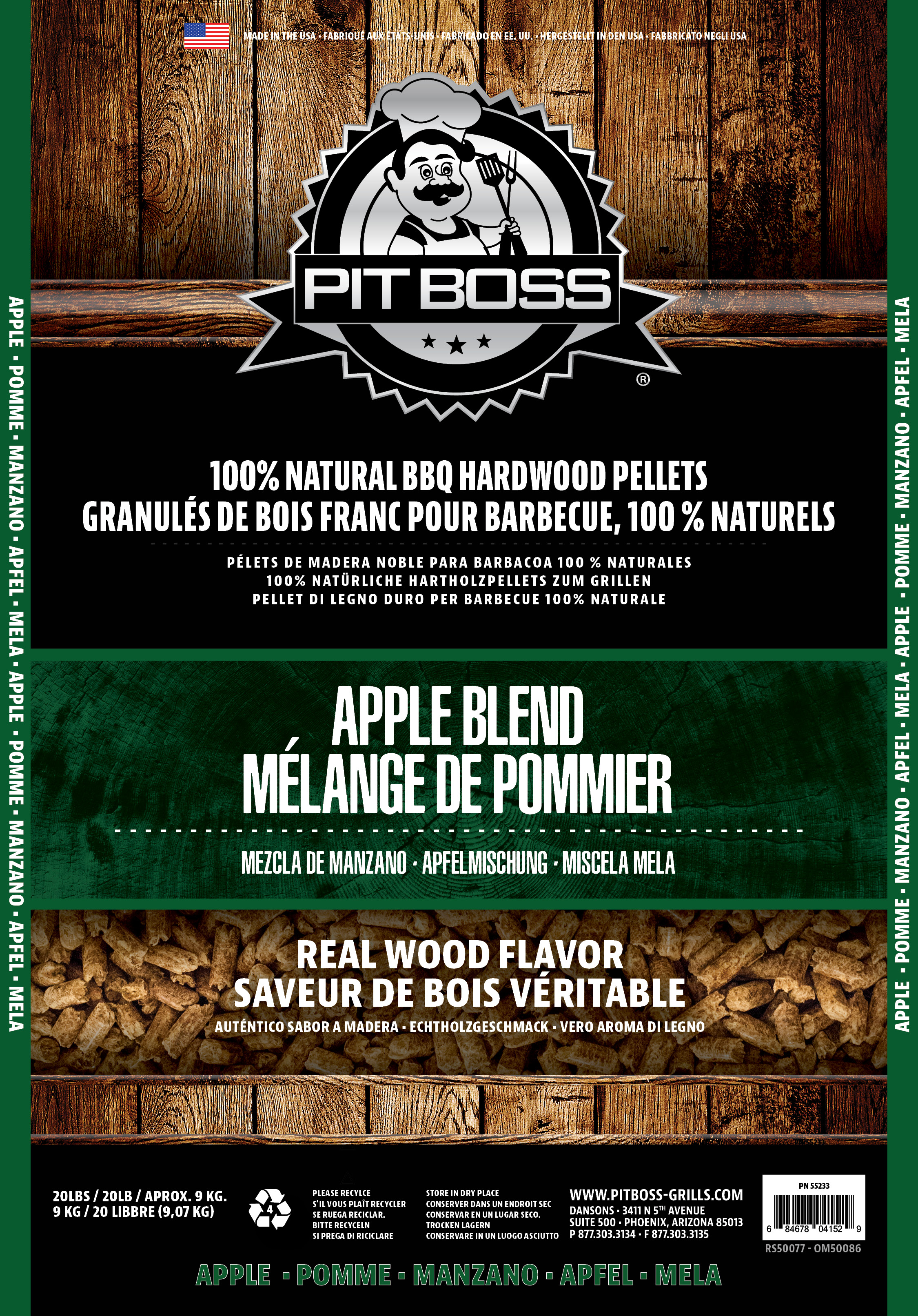 Pitboss Appel - Hardhoutpellets - 9 Kilogram - Appel