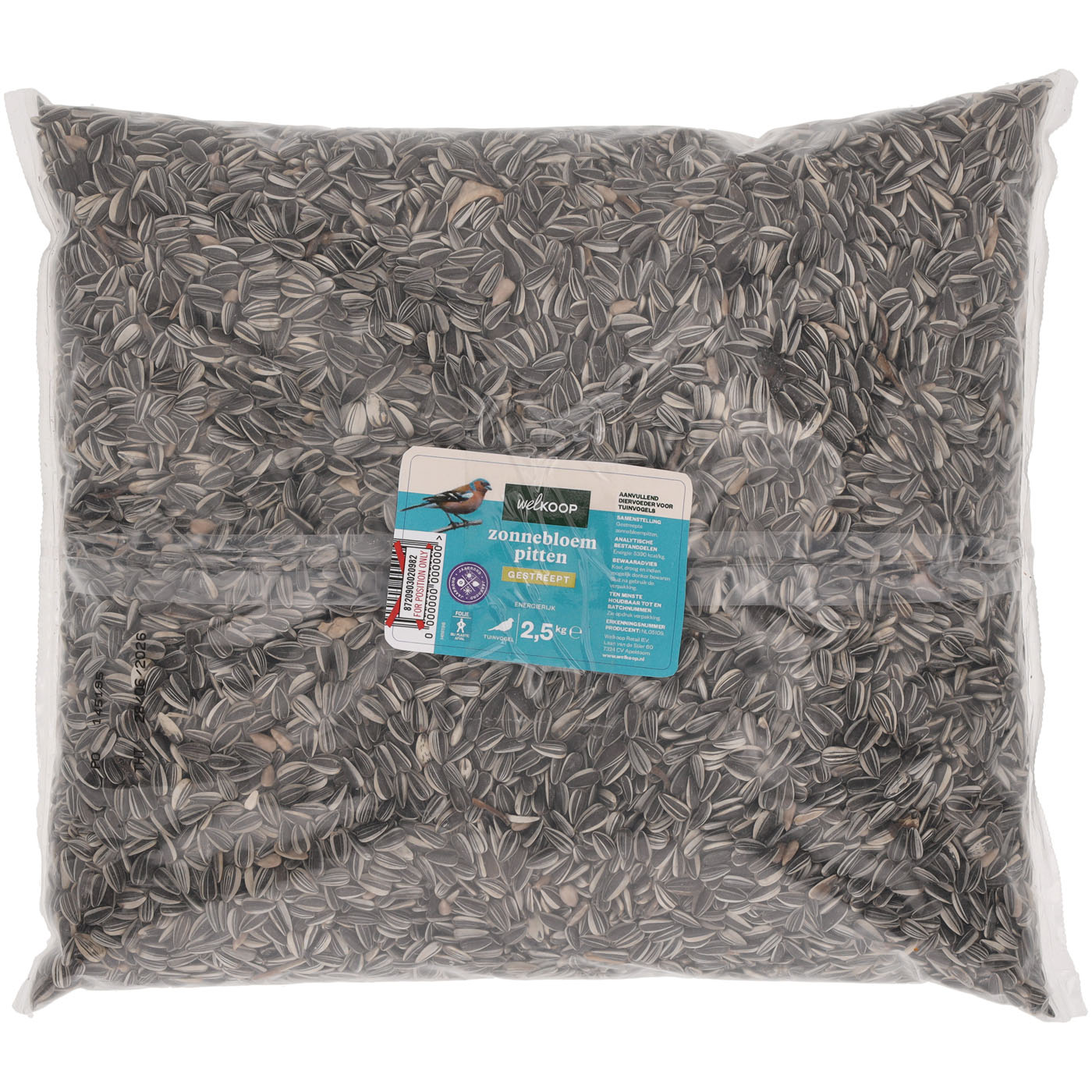 Welkoop - Gestreepte Zonnebloempitten - Tuinvogelvoer - 2.5 Kilogram