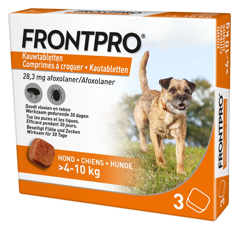 Frontpro Kauwtablet - Anti Vlooien en teken Hond - M - 3 Stuks - M