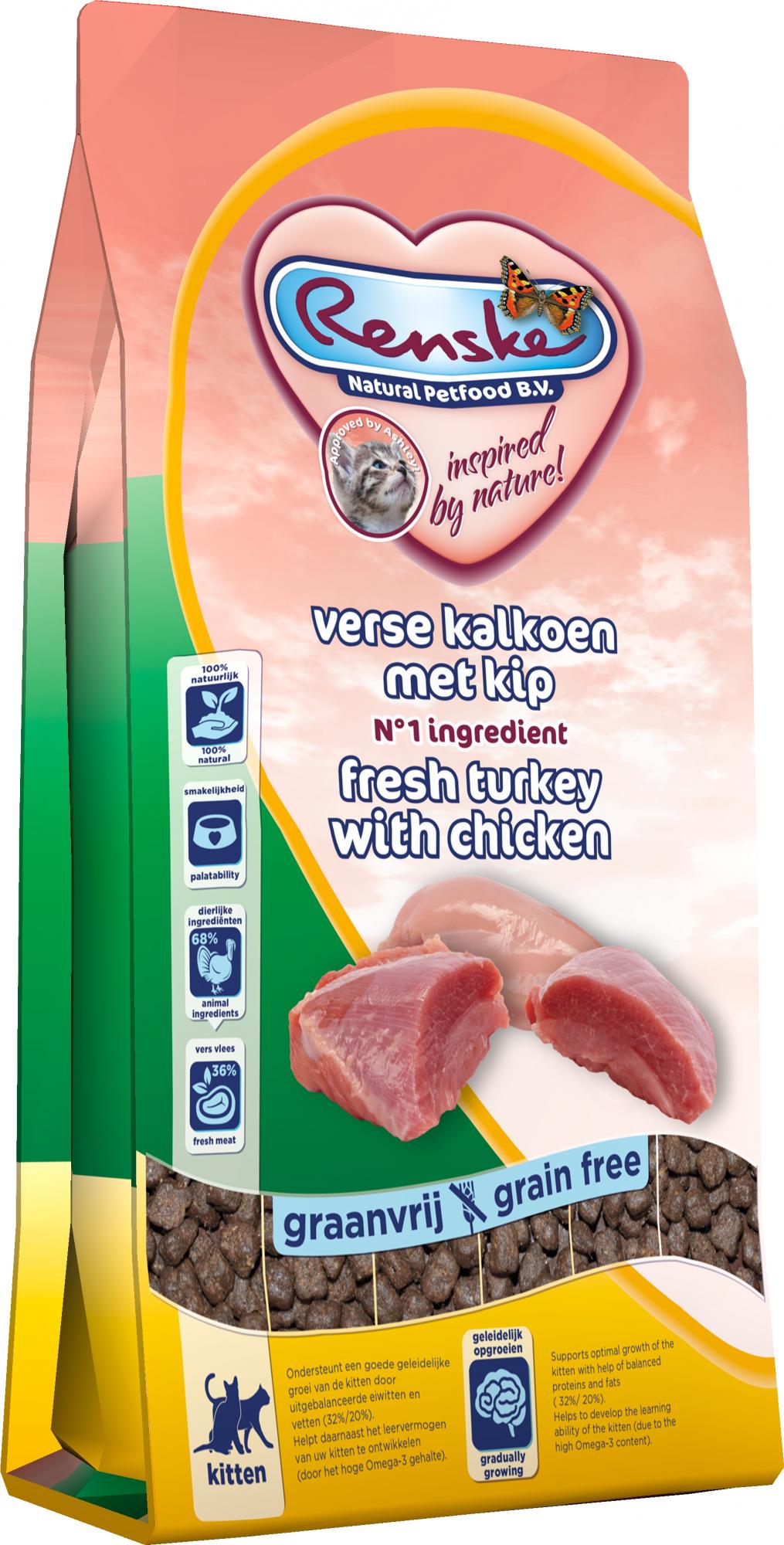 Renske Premium Kitten - Kattenvoer - 6 Kilogram - kalkoen, kip