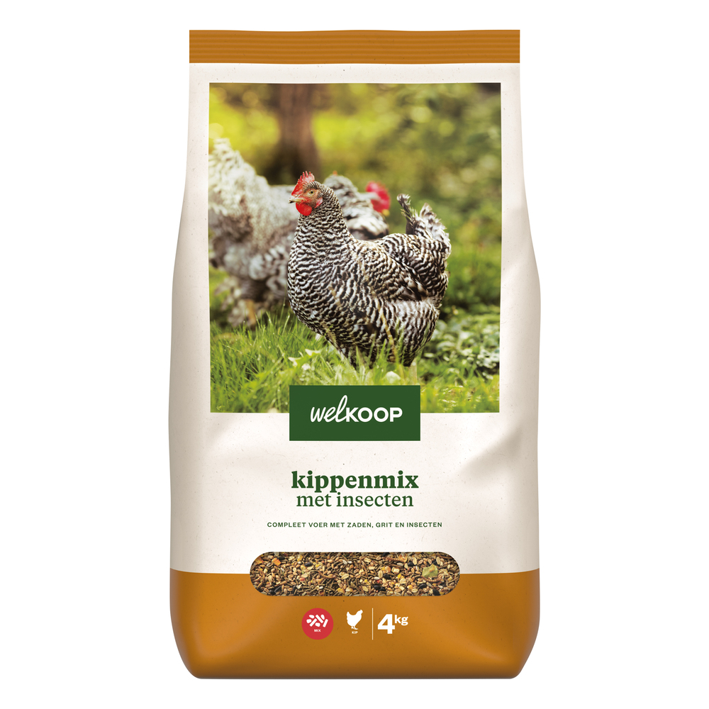 Welkoop Kippenmix met insecten - Kippenvoer - 4 Kilogram