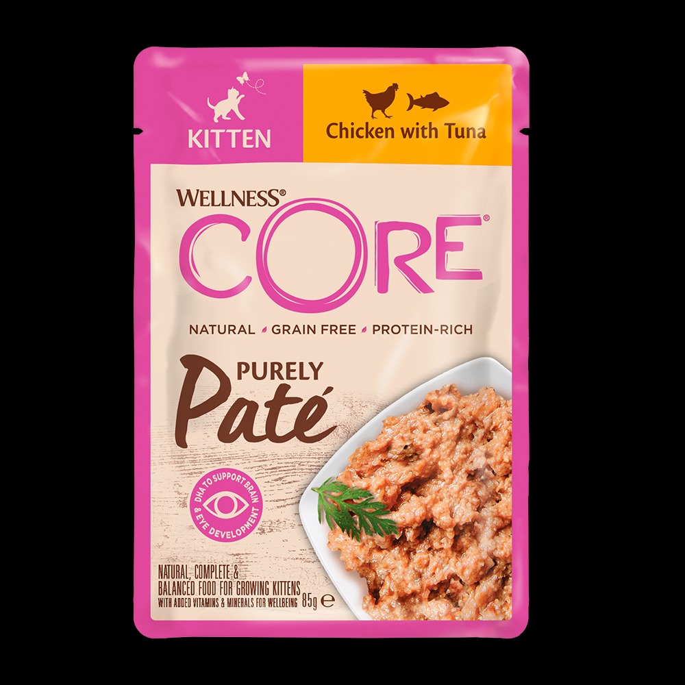 Wellness Core Purely Pate - Kittenvoer - 85 Gram - tonijn, kip