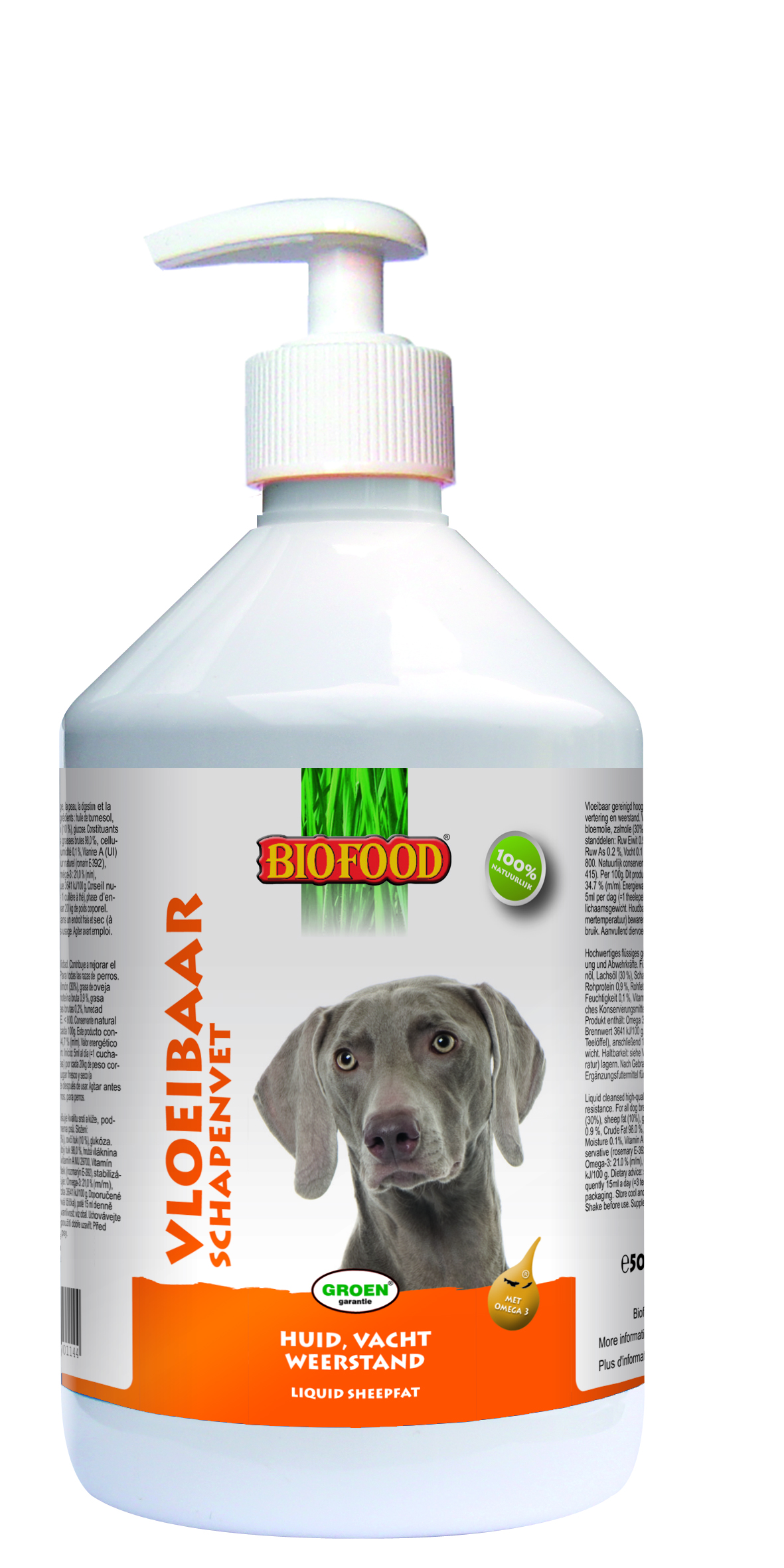BF Petfood schapenvet vloeibaar met zalmolie - 500 Milliliter