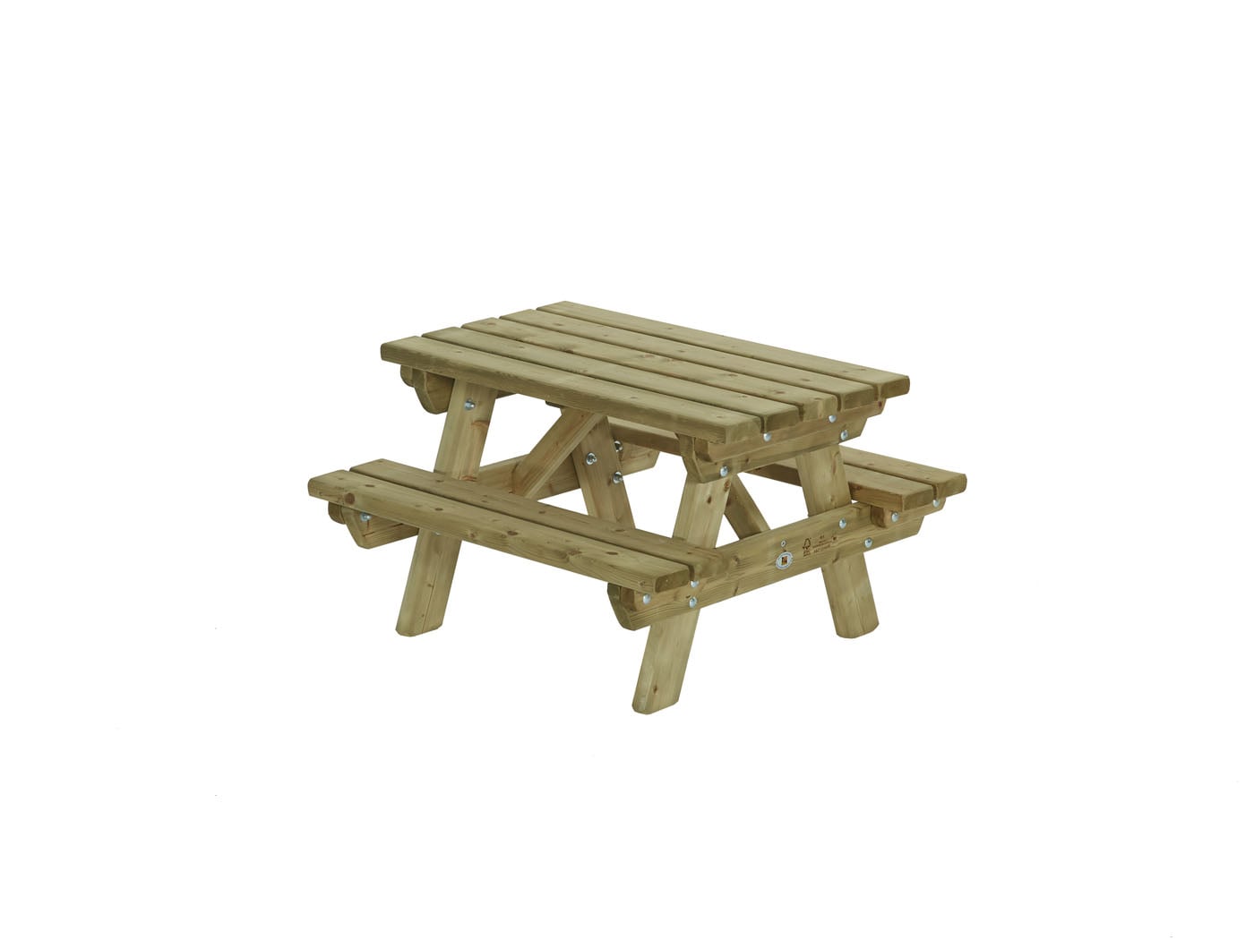 Talen   - Kinderpicknicktafel - Bruin - 55x90x90 cm