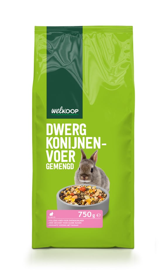 Welkoop - Dwergkonijnenvoer - 0.75 Kilogram