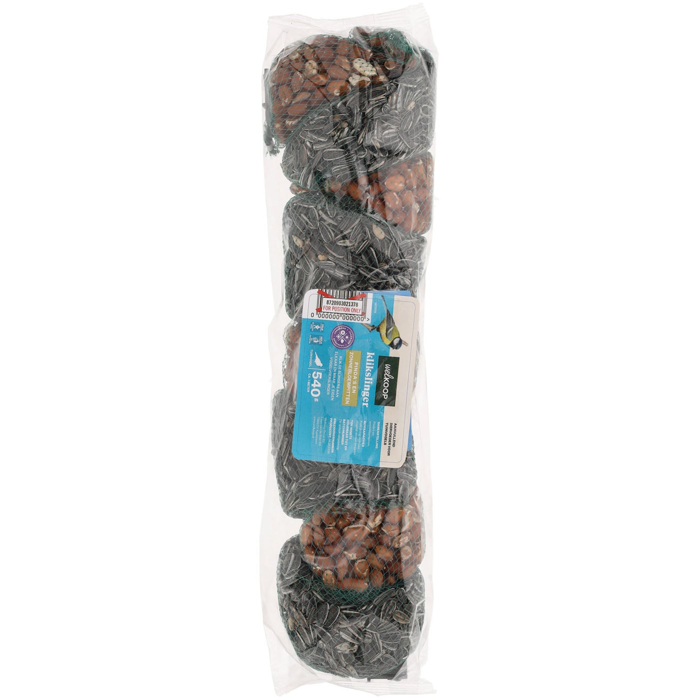 Welkoop - Klikslinger Pinda's en Zonnebloempitten - Tuinvogelvoer - 540 Gram