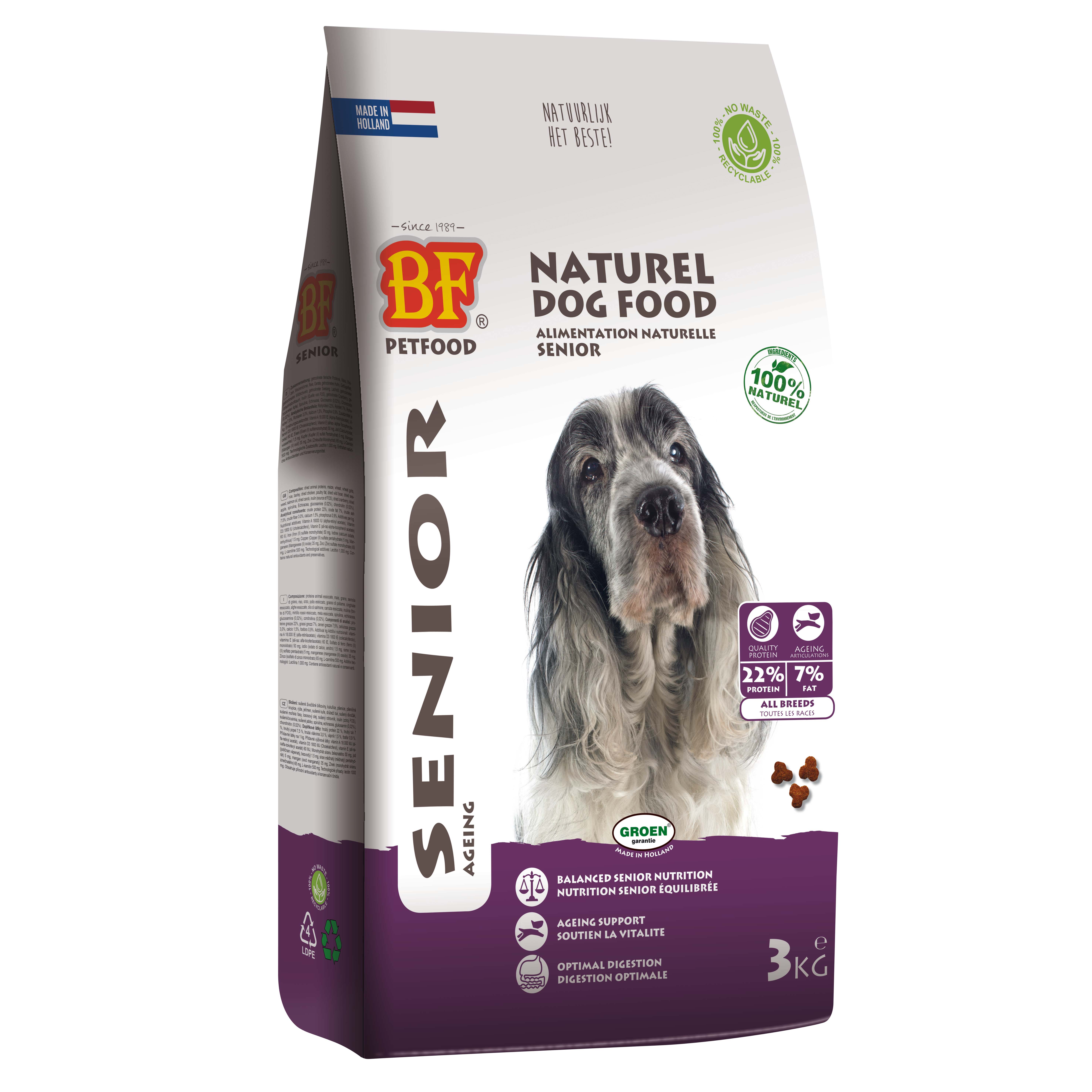 BF Petfood Senior - Hondenvoer - 3 Kilogram - rund