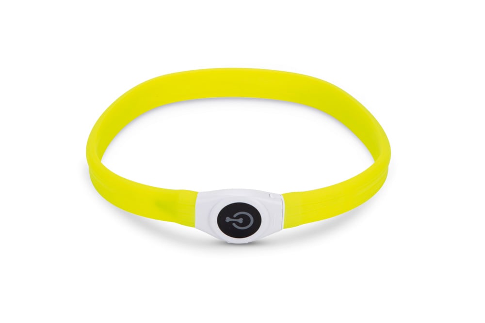 Beeztees Safety Gear Glowy USB - Lichtgevende Halsband - Hond - geel - 2.5 cm
