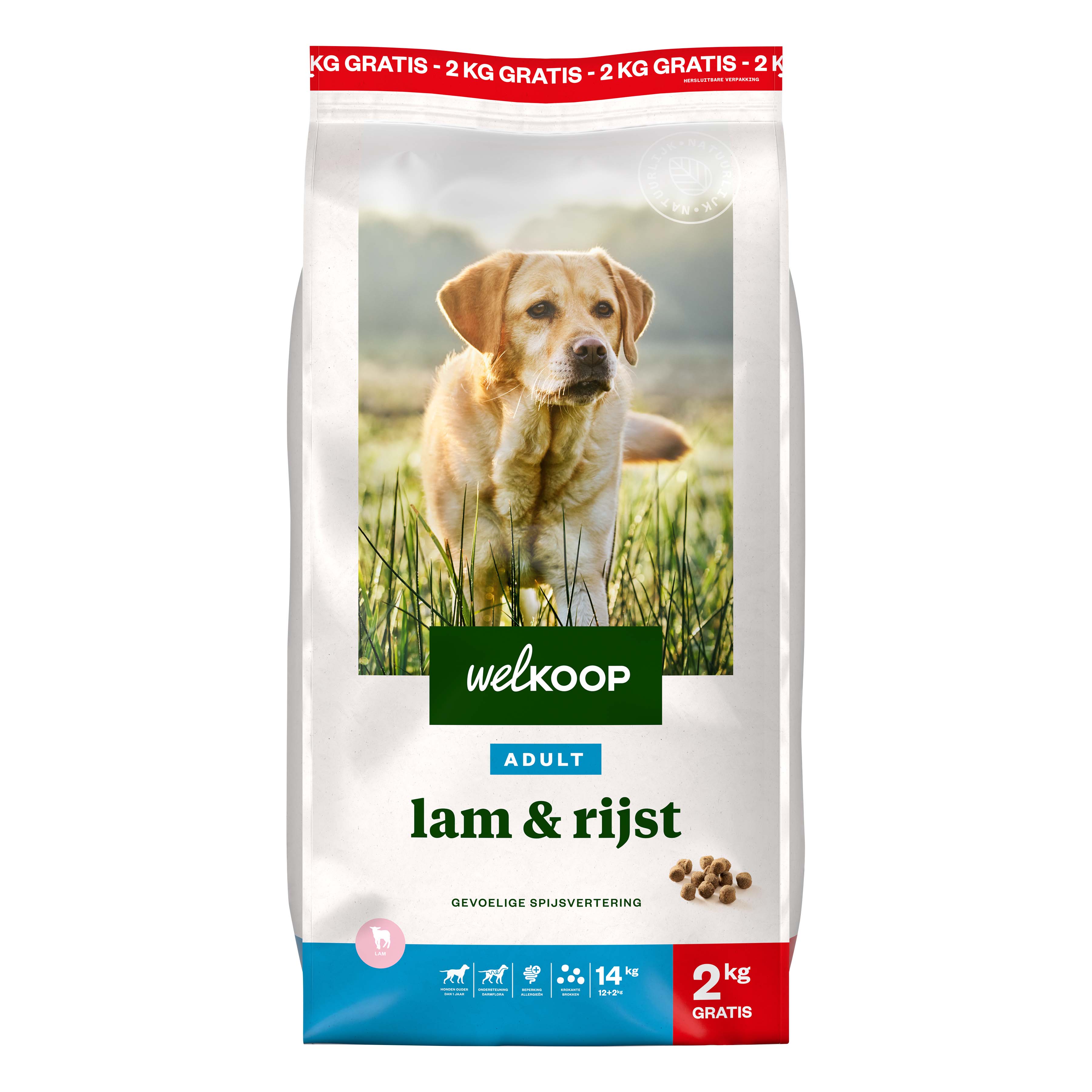 Welkoop Adult Krokante brokken - Hondenvoer - 14 Kilogram - rijst