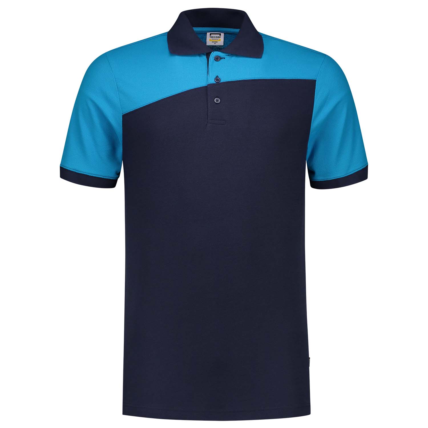 Tricorp Bicolor Naden  - Poloshirt - Blauw Lichtblauw - 4XL