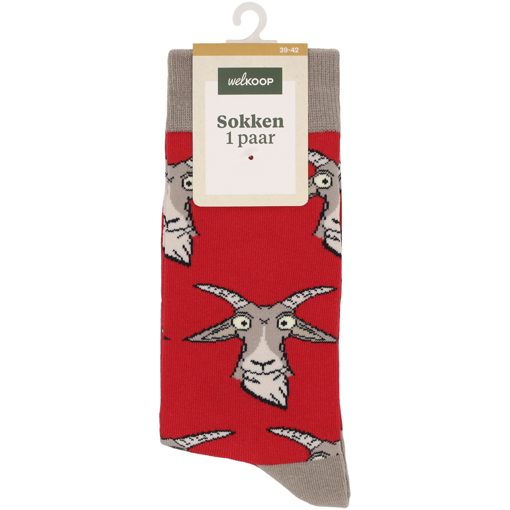 Welkoop Fun Geit - Sokken - Rood - 43-46