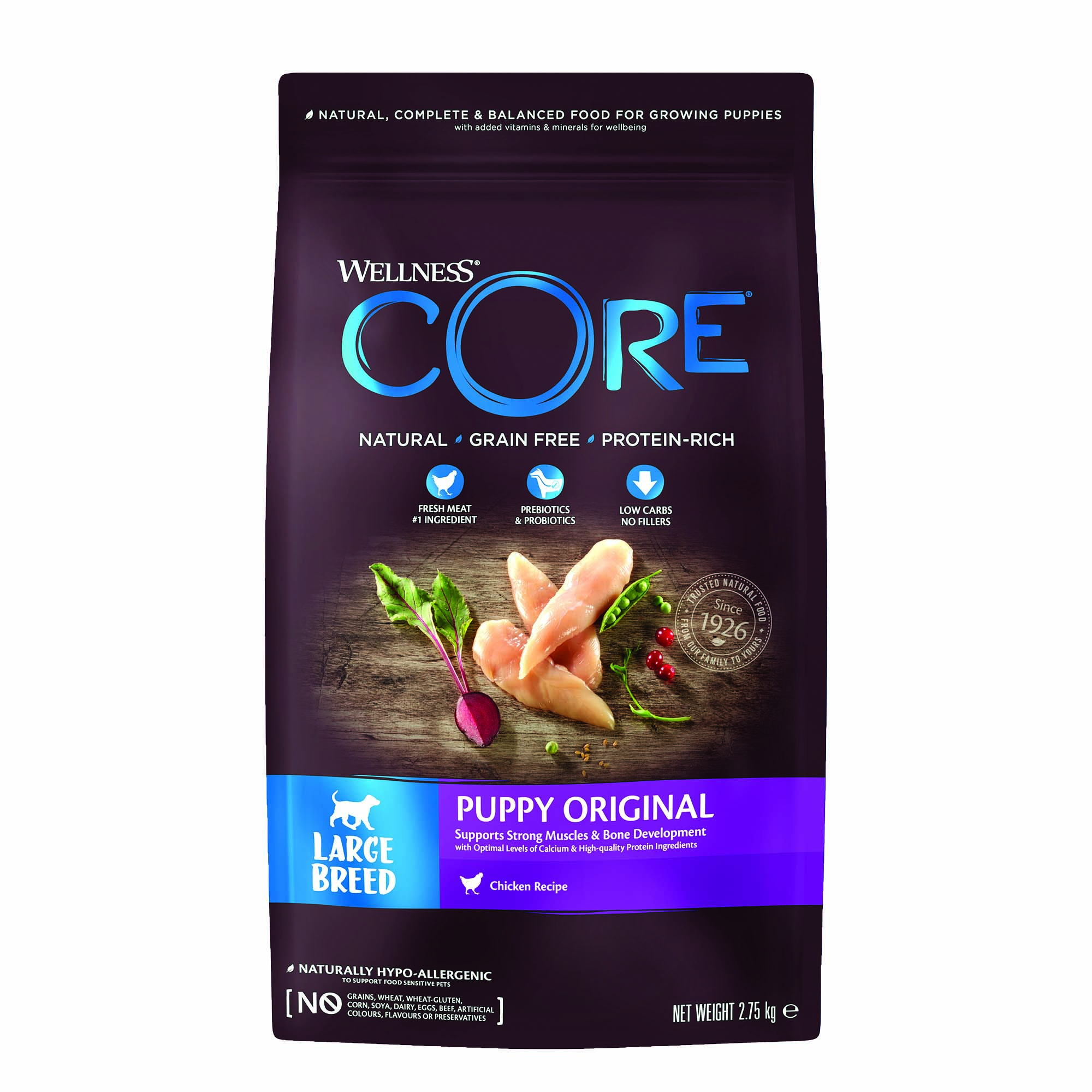 Wellness Core Puppy original Large breed - Krokante brokken - Hondenvoer - 2.75 Kilogram - kip