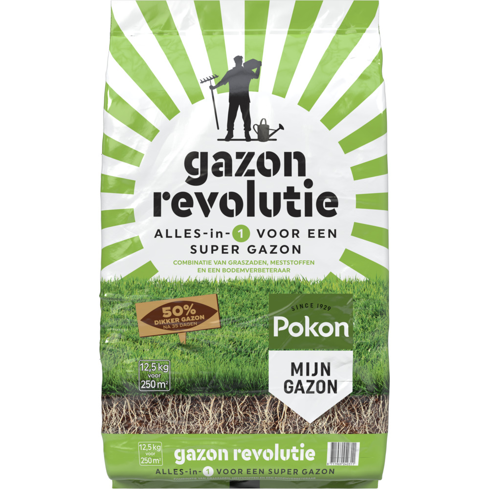 Pokon Gazonrevolutie Alles-in-1 - Gazonmest - 250 m2 - 12.5 Kilogram