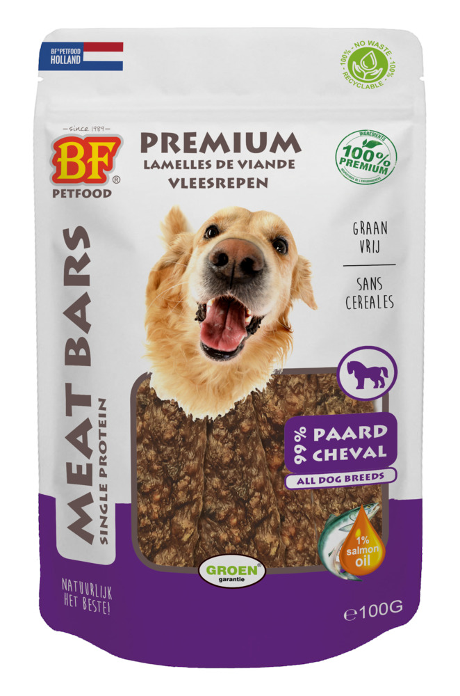 BF Petfood Meat Bars - Hondensnack - 100 Gram - paard