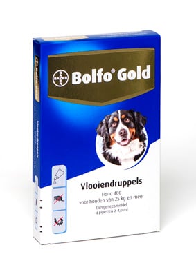 Bolfo Gold Hond 400 - Pipet - Anti vlooien Hond - 4 Stuks - L