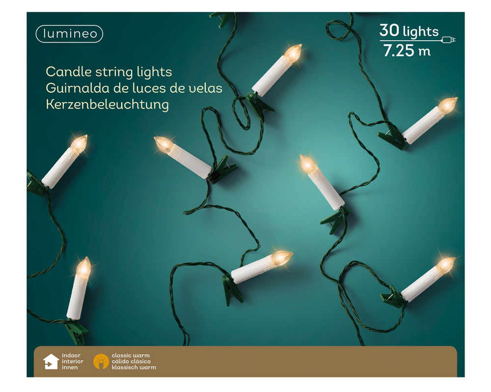 Lumineo - Kaarsverlichting - 30 - Klassiek warm wit - 725 cm