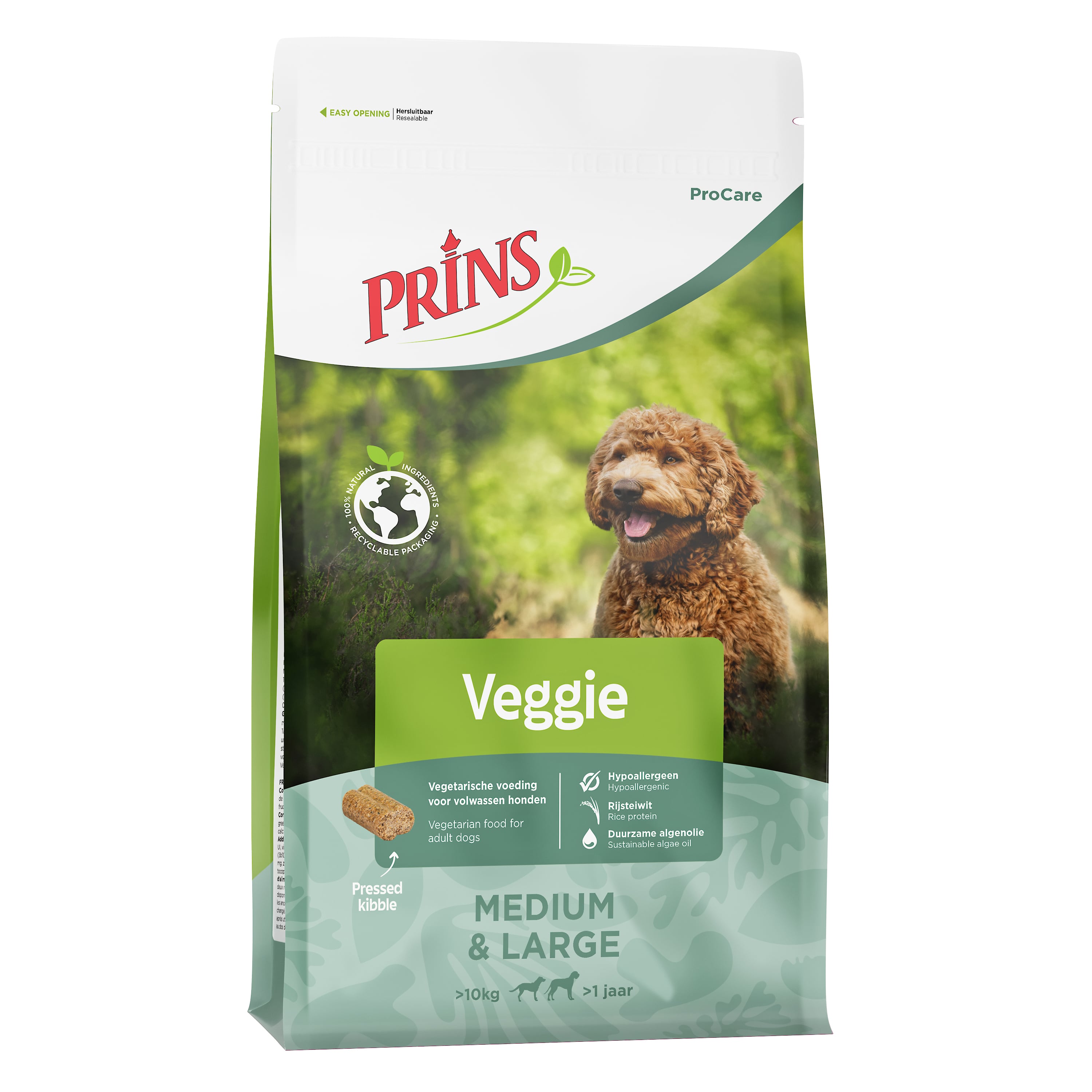 Prins Procare Veggie Medium - Large Geperste brok - Hondenvoer - 20 Kilogram - mais, rijst Prins Procare Veggie Medium - Large Geperste brok - Hondenvoer - 20 Kilogram - mais, rijst