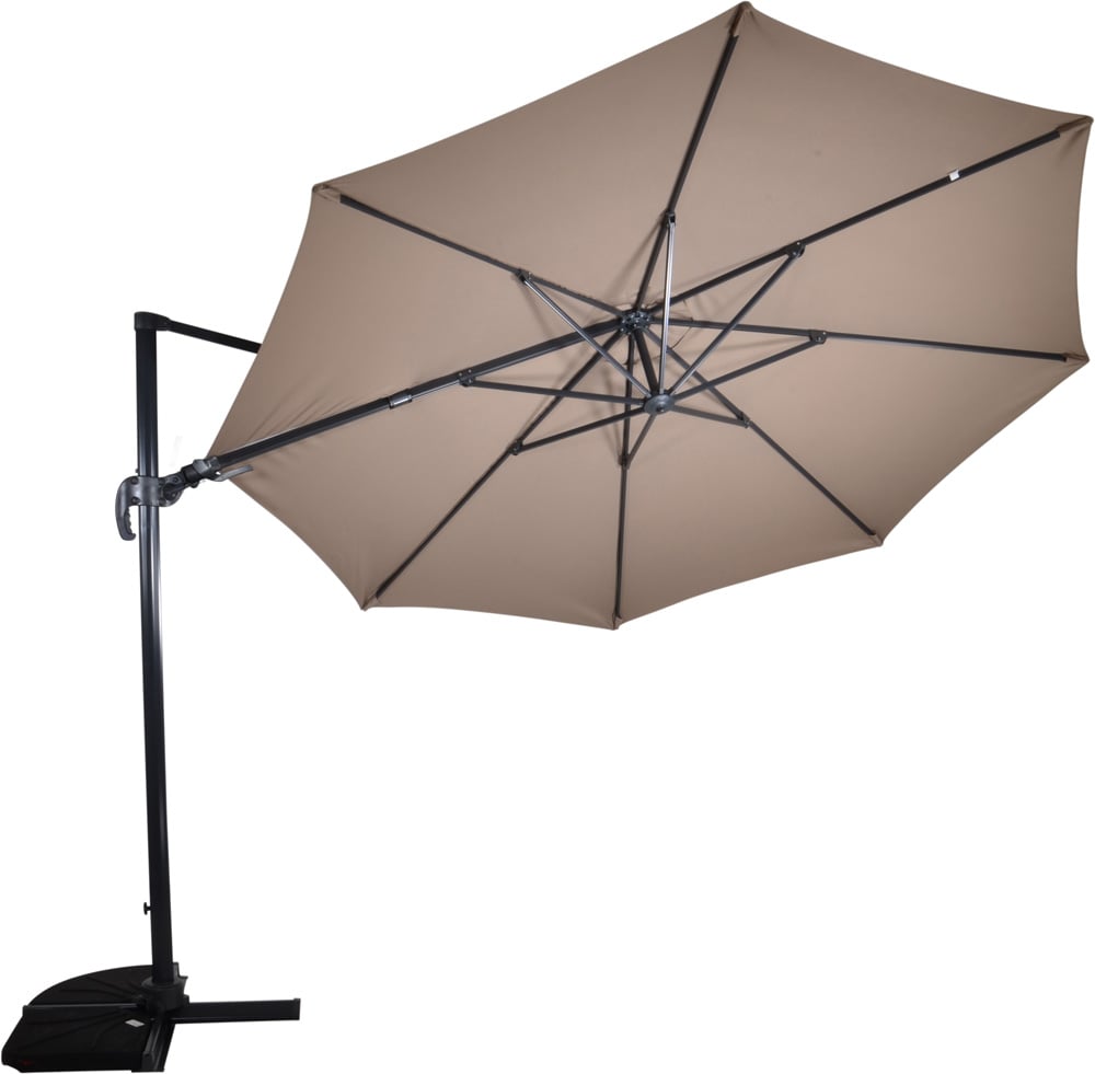 Lesli Living VirgoFlex - Zweefparasol - Taupe - 350 cm Lesli Living VirgoFlex - Zweefparasol - Taupe - 350 cm