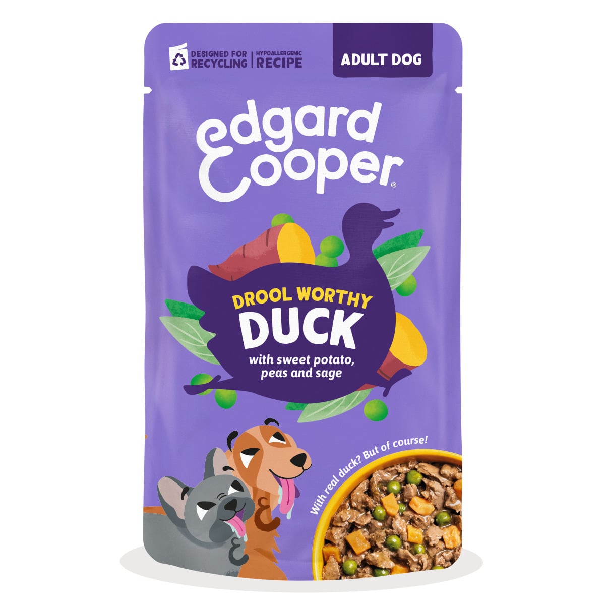 Edgard & Cooper Adult Pouch - Hondenvoer - 150 Gram - eend Edgard & Cooper Adult Pouch - Hondenvoer - 150 Gram - eend