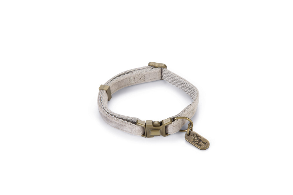 Designed by Lotte Velura - Halsband Hond - grijs - 20 tot 30 cm