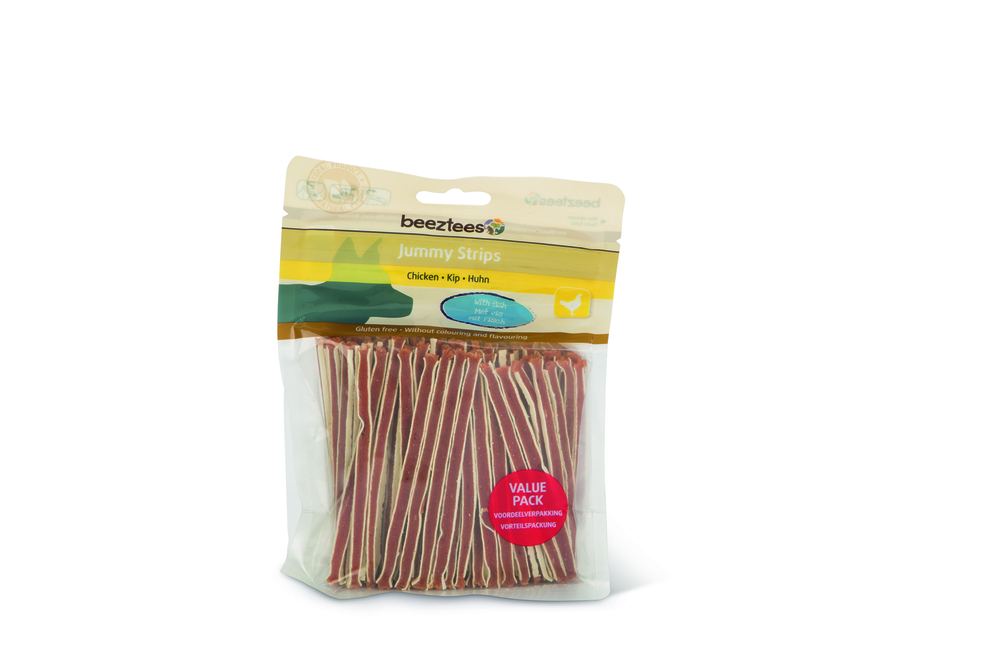 Beeztees Jummy strips - Hondensnack - 400 Gram - vis, kip