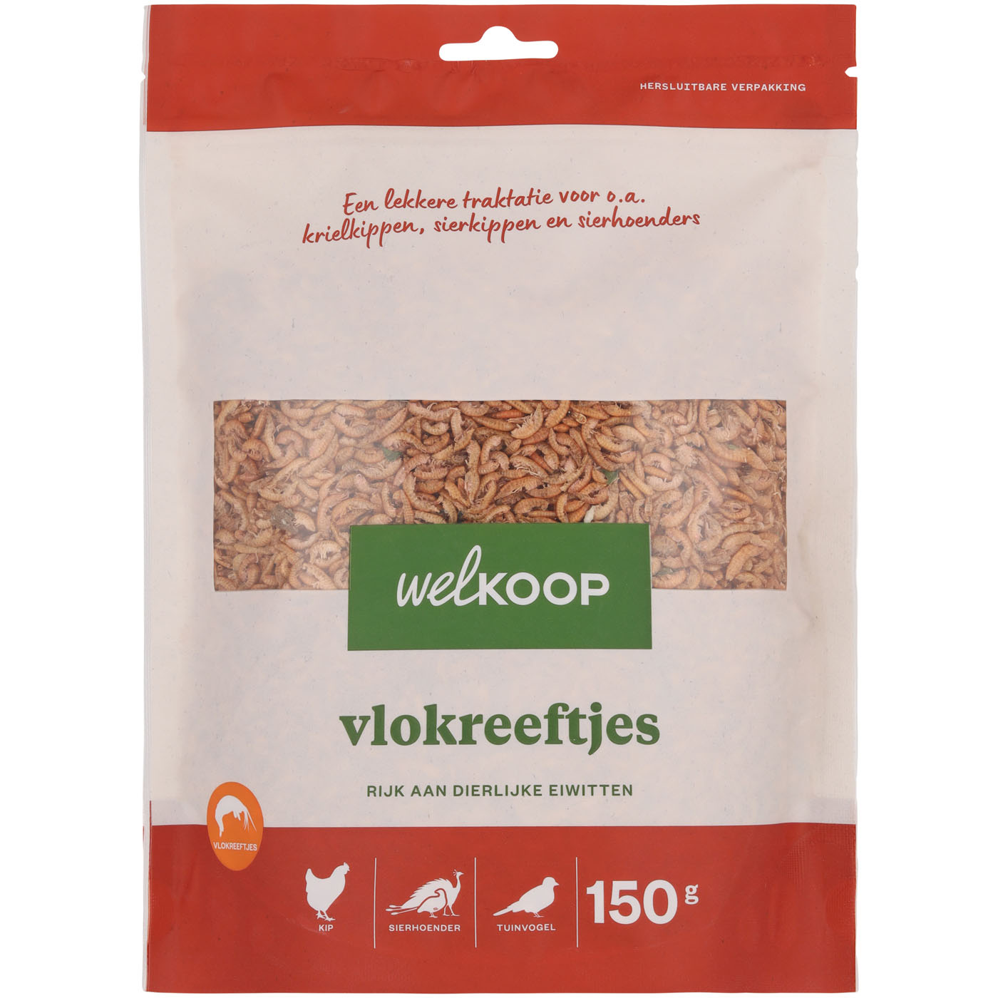 Welkoop Vlokreeftjes - Kippensnack - 150 Gram