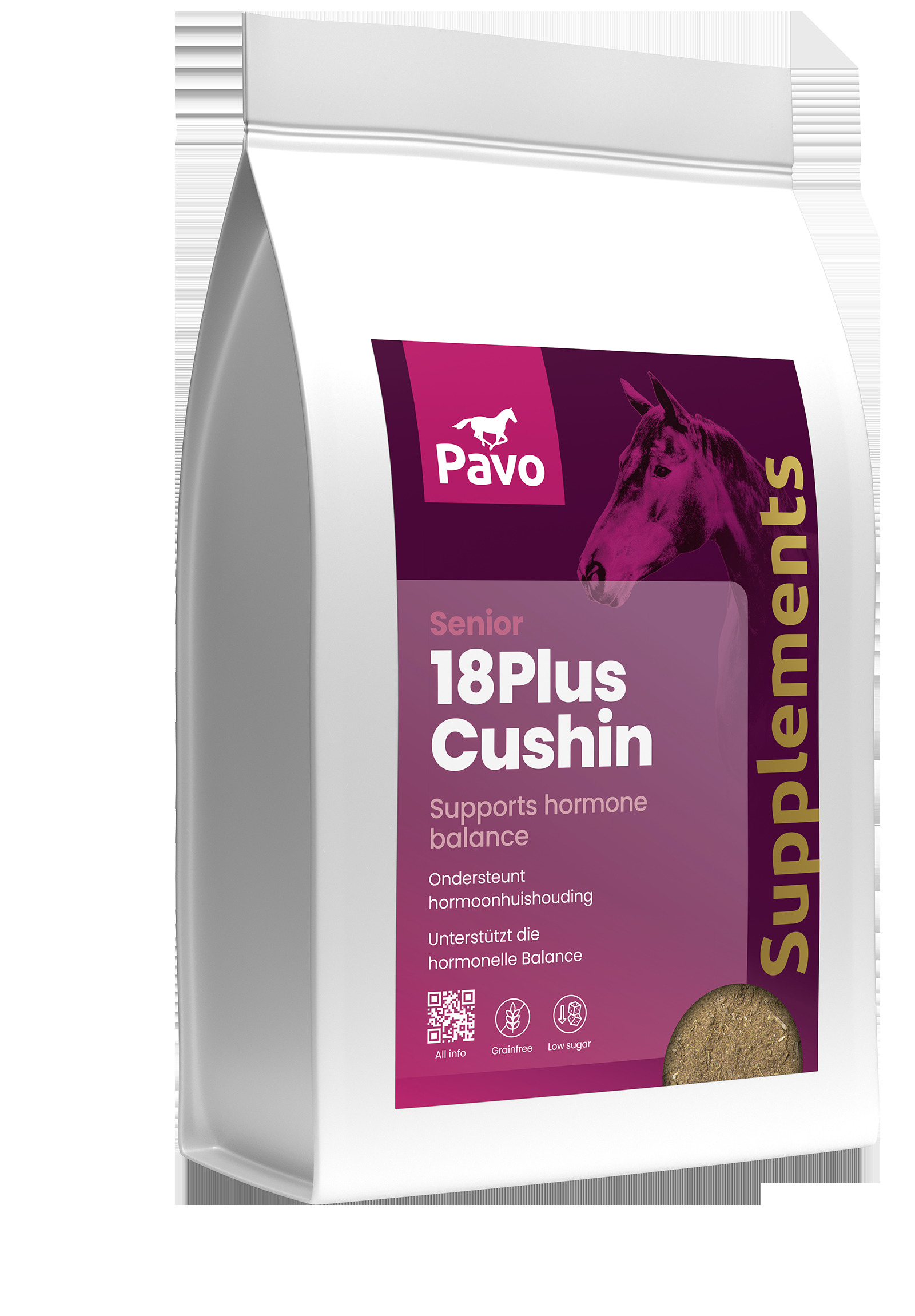 Pavo 18Plus Cushin - Paardensupplement - 1 Kilogram - Zak