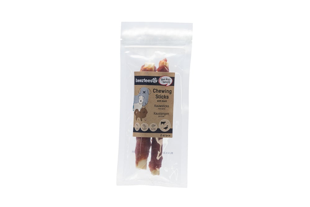 Beeztees Kauwstick- Hondensnack - 2 Stuks - Eend - M Beeztees Kauwstick- Hondensnack - 2 Stuks - Eend - M