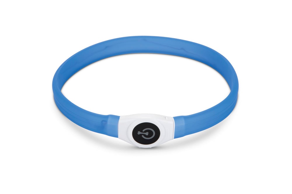 Beeztees Safety Gear Glowy USB - Lichtgevende Halsband - Hond - blauw - 2.5 cm