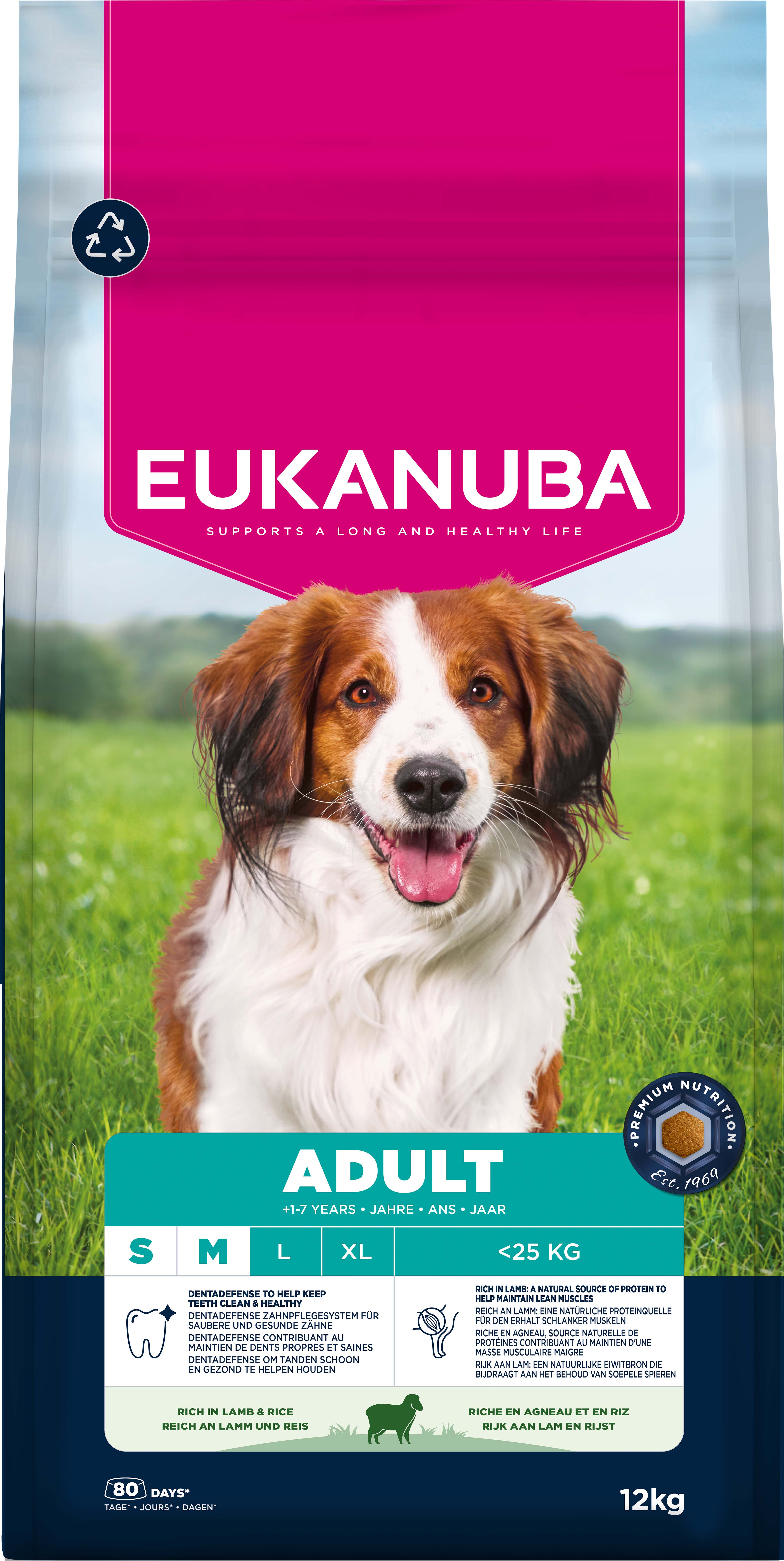 Eukanuba Adult Small/Medium  - Hondenvoer - 12 Kilogram - lam