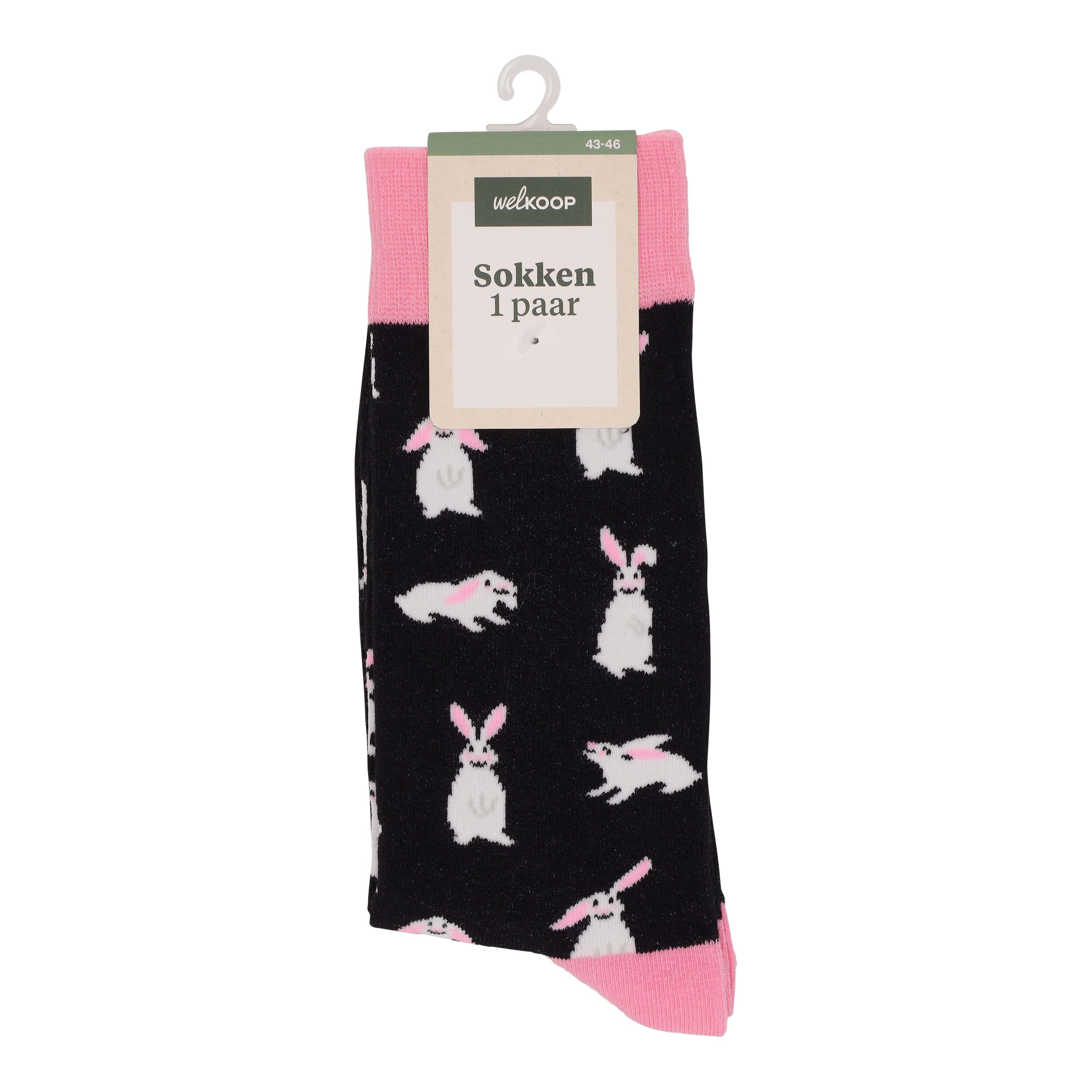 Welkoop Fun Konijn - Sokken - Roze - 39-42