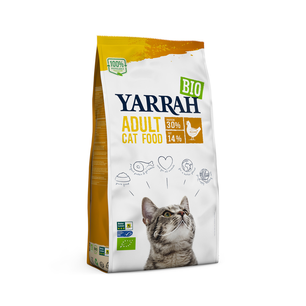 Yarrah Biologisch Adult - Kattenvoer - 10 Kilogram - kip