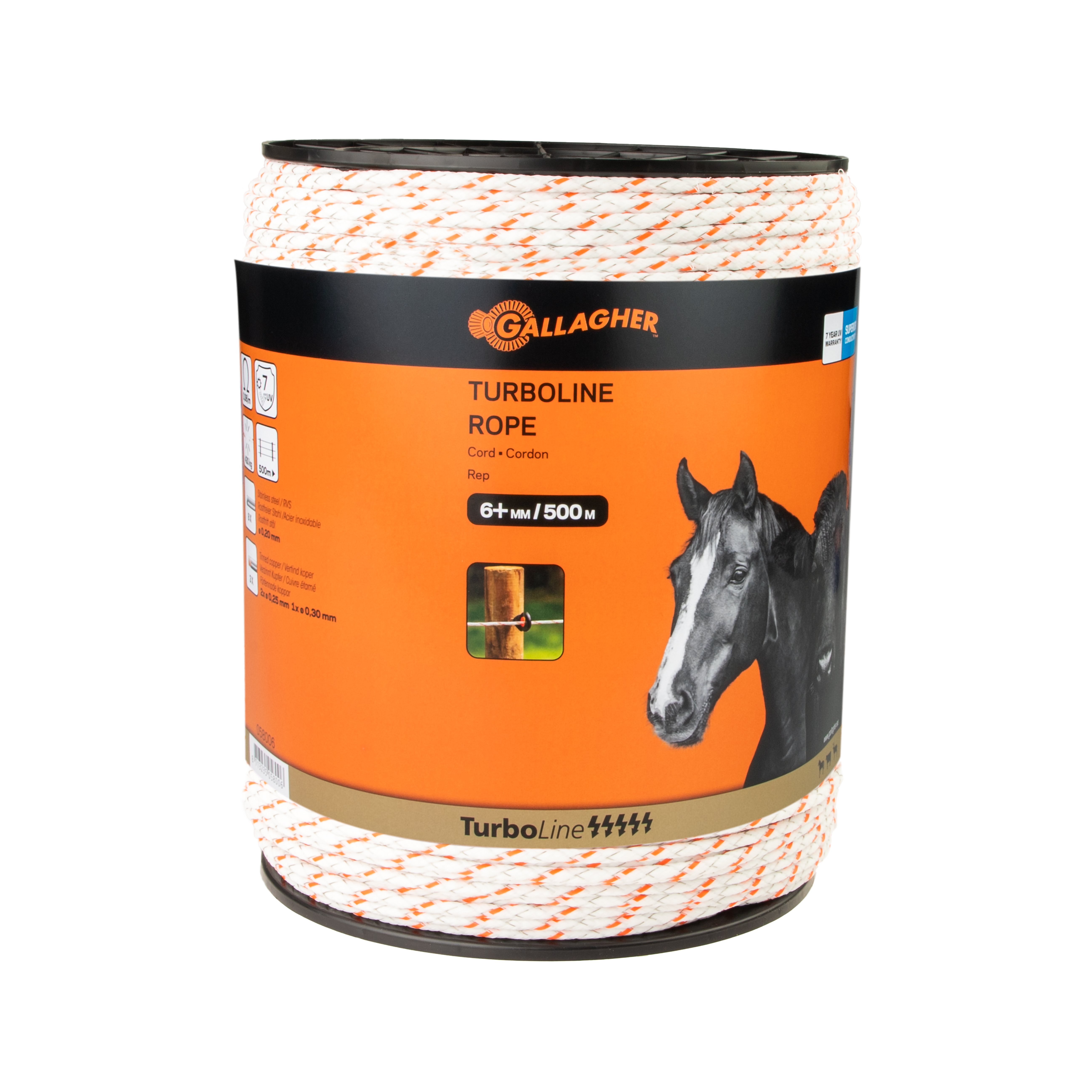 Gallagher TurboLine - Cord - 33 cm - 500 Meter - Wit - 25 cm - 50000 cm