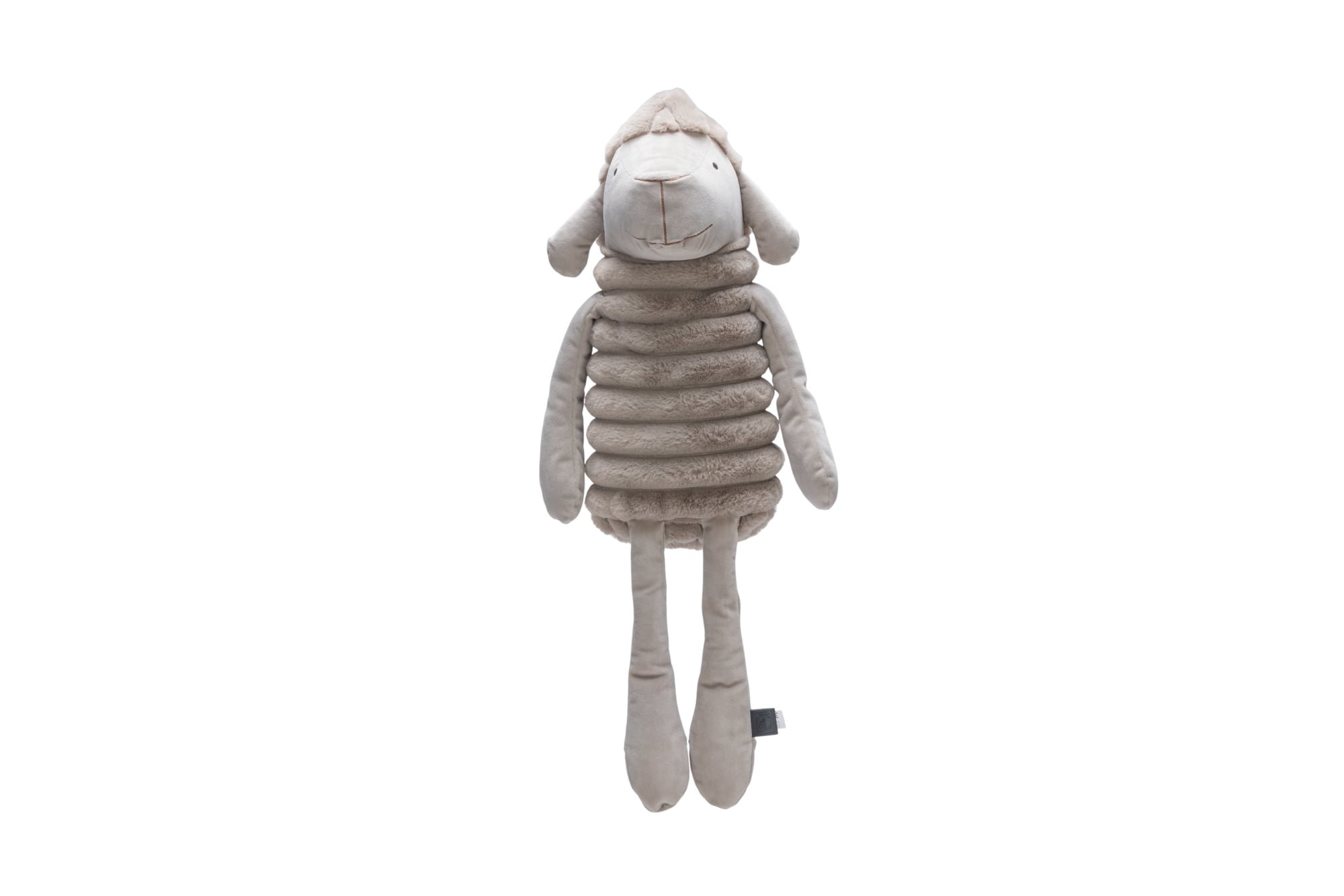 Designed by Lotte Reza Hang Schaap - Pluche Knuffel - Hondenspeelgoed - Grijs, Beige - 17x65x17 cm