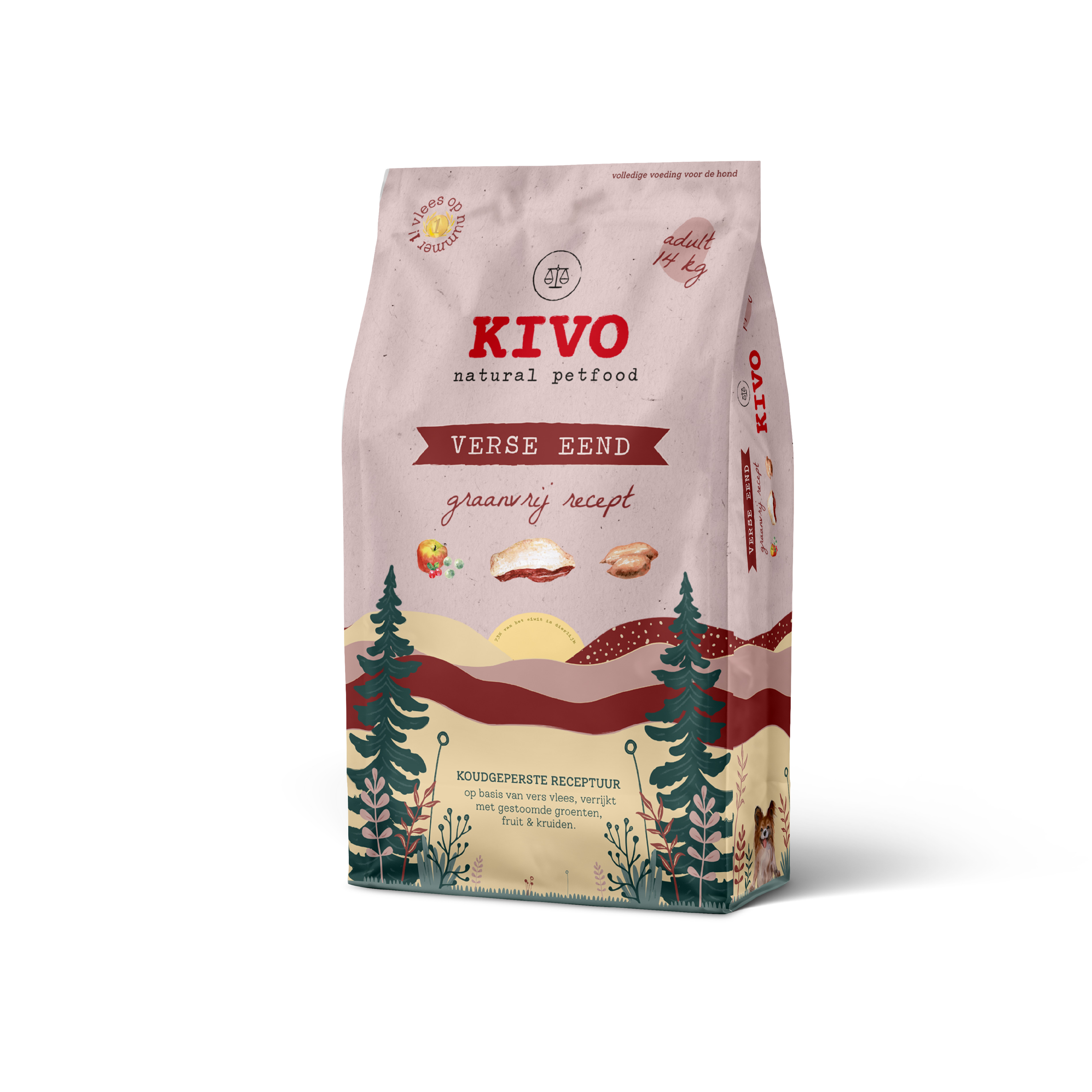 Kivo Adult - Vers Hondenvoer - Graanvrij - 14 Kilogram - Eend Kivo Adult - Vers Hondenvoer - Graanvrij - 14 Kilogram - Eend