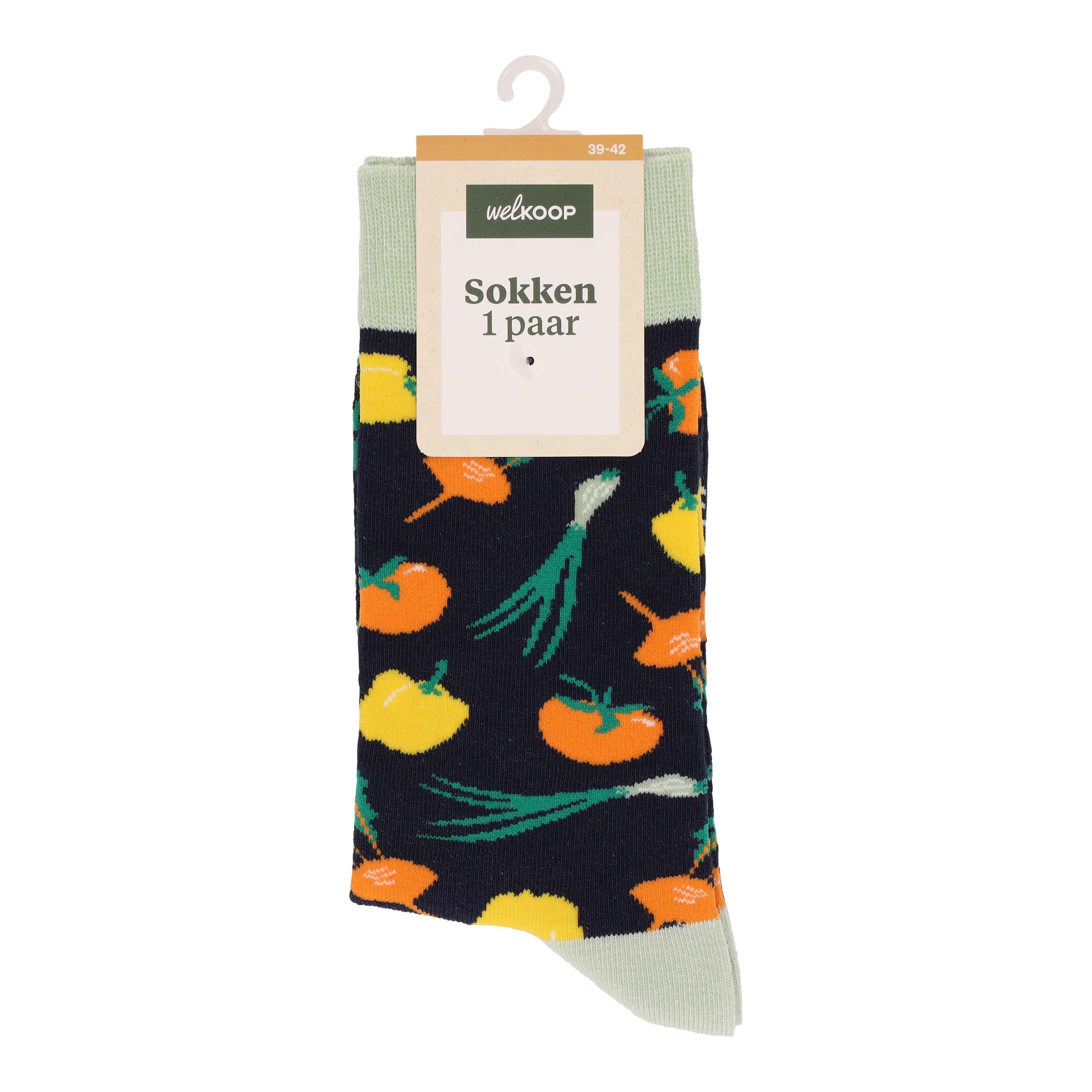Welkoop Fun Groenten - Sokken - Blauw - 35-38