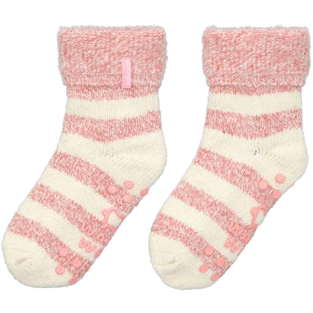 Welkoop - Huissokken - Wol - Roze gestreept - 35-38